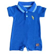 Macacão Curto Bebê Menino Romper com um lindo Bordado Luxo Macacão Curto Bebê Menino Romper com um lindo Bordado Luxo