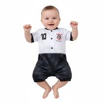 Macacão Curto Bebê Torcida Baby Corinthians Estilo I - 005s Macacão Curto Bebê Torcida Baby Corinthians Estilo I - 005s