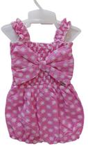 Macacão Curto Bordado Luxo Bebê Menina LessaKids Verão 8627 Macacão Curto Bordado Luxo Bebê Menina LessaKids Verão 8627