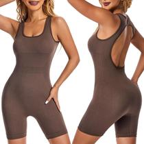 Macacão curto de uma peça para esportes, ginástica, ioga, tamanho traseiro