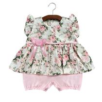 Macacão Curto De Verão Menina Floral - Pandora Kids