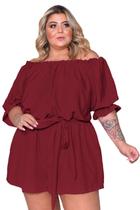 Macacão Curto Lira Plus Size Ciganinha Sig