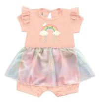 Macacão Curto Meia Malha Bebê Menina - KIKO & KIKA (REF:08726) Macacão Curto Meia Malha Bebê Menina - KIKO & KIKA (REF:08726)