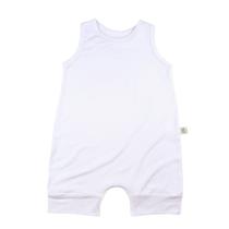 Macacão Curto Modal Extensível Branco Concuca