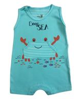 Macacão Curto Regata Bebê Kiko e Kika REF:10393