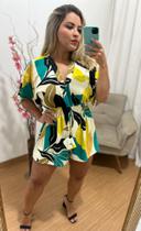 Macacão curto, sol Modas feminino, estampado tam gg Macacão curto, sol Modas feminino, estampado tam gg