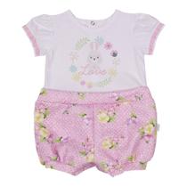 Macacão Curto Verão Moda Bebe Menina Le Bhua / Paraíso 438