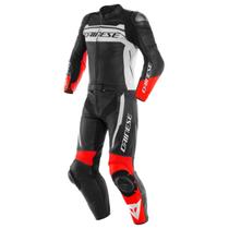 Macacão Dainese Mistel Preto Branco Vermelho 2 Peças