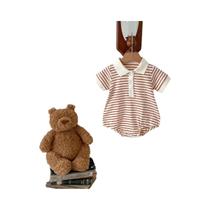 Macacão De Algodão Com Gola Polo Listrada Para Bebês Meninos E Meninas De 0 a 2 Anos Macacão De Algodão Com Gola Polo Listrada Para Bebês Meninos E Meninas De 0 a 2 Anos