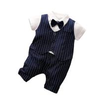 Macacão De Algodão Estilo Cavalheiro Para Bebês Meninos E Meninas De 0 a 18 Meses, Macacão De Verão