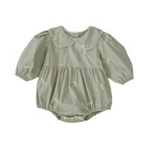 Macacão De Algodão Para Bebê Menina Estilo Coreano Com Bordado E Estampa, Roupa Doce Para