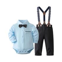 Macacão de Algodão para Bebê Menino - Roupa Formal para 0 a 24 Meses