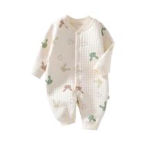 Macacão De Algodão Para Bebê Recém-Nascido Com 3 Camadas, Estampa De Urso E Coelho, Roupa Para
