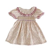 Macacão De Algodão Para Bebês Meninas Com Bordado, Vestido De Manga Curta Para Bebês