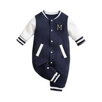 Macacão De Algodão Para Meninos 0-18 Meses Primavera Outono Bordado Para Bebês Recém-Nascidos