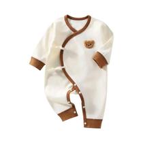 Macacão De Algodão Unissex Para Bebês 0-3M, Romper De Manga Longa Para Meninos E Meninas, Pijamas