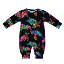 Macacão de bebê AuHomea Sea Turtle Color de manga comprida 12-18M