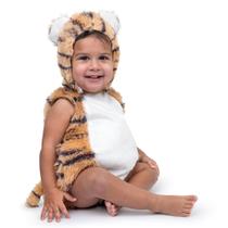 Macacão de bebê Costume Dress Up America Tiger com capuz 0-24M