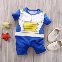 Macacão De Bebê Dragon Ball 0-18 Meses Goku Vegeta Algodão Verão Roupa De Fantasia