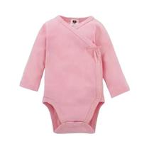 Macacão de Bebê em Algodão Branco - Manga Longa com Abertura Lateral