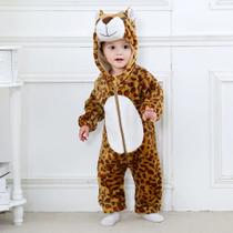 Macacão de Bebê Infantil Frio Inverno Fantasia de Animais Onça Leopardo COD.000299 - Michley