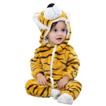 Macacão de Bebê Infantil Frio Inverno Fantasia de Animais Tigre (Nariz preto) COD.000296