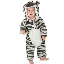 Macacão de Bebê Infantil Frio Inverno Fantasia de Animais Zebra Listrado COD.000290