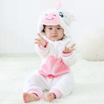 Macacão de Bebê Infantil Frio Inverno Unicórnio Branco COD.000288 - Michley