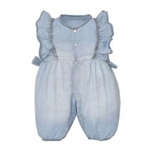Macacão De Bebê Jeans Perola
