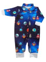 Macacão de Bebê Manga Longa Com Botões Estampa Astronauta Macacão de Bebê Manga Longa Com Botões Estampa Astronauta
