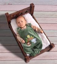 Macacão De Bebê Menino Safari Verde Leãozinho Tip Top - Millena Baby