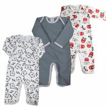 Macacão de bebe moletom macio confortavel flanelado enxoval saida maternidade cores meninos meninas