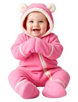 Macacão de Bebê PATPAT em Fleece com Capuz, Pé e Luvas 12-18M