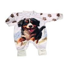 Macacão De Bebe Plush Com Estampa Digital Animada Vira Pe