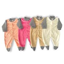 Macacão de Bebe Plush Liso Manga Suedine Roupa de Frio Kit 2 Peças RN Macacão de Bebe Plush Liso Manga Suedine Roupa de Frio Kit 2 Peças RN
