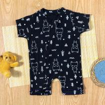 Macacão de bebê romper ursinho preto minimalista