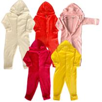 Macacão de Bebe Soft Quentinho Capuz e Orelinha 4 botões