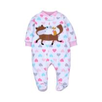 Macacão De Bebê Unissex Em Fleece Com Zíper, Pijama Para 0-12 Meses, Roupa De Primavera E Outono Com