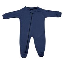 Macacão De Bebê Zíper Azul Malha Algodão RN P M G Macacão De Bebê Zíper Azul Malha Algodão RN P M G