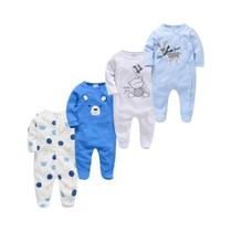 Macacão De Bolinhas Para Bebês Meninas De 0 a 12 Meses, Conjunto De 3 Ou 4 Peças, Algodão, Gola