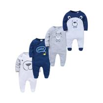 Macacão De Bolinhas Para Bebês Meninas De 0 a 12 Meses, Conjunto De 3 Ou 4 Peças Em Algodão, Gola