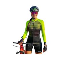 Macacão De Ciclismo Feminino De Secagem Rápida Com Manga Longa XAMA 20D Para MTB E Bicicleta De