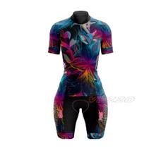 Macacão de Ciclismo Feminino Proteção UV50+ e antibacteriana para uso em qualquer época do ano.