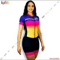 Macacão de Ciclismo Feminino Proteção UV50+ e antibacteriana para uso em qualquer época do ano.