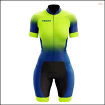 Macacão de Ciclismo Feminino Proteção UV50+ e antibacteriana para uso em qualquer época do ano.