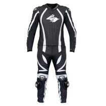 Macacão de Couro Motociclista VORTEX Racing Rabbit