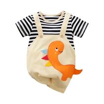 Macacão De Dinossauro Em Tricô Para Bebês 0-18 Meses 100% Algodão Confortável Casual Fashion