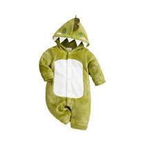 Macacão De Flanela De Dinossauro Para Bebês Meninos E Meninas De Inverno 0-18 Meses Recém-Nascido