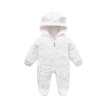Macacão De Flanela Para Bebês Meninos E Meninas, Macio E Quente, Outono/Inverno, 0-12 Meses, Estampa
