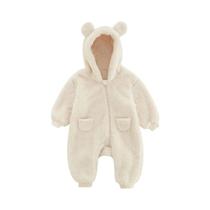 Macacão De Fleece Com Capuz Para Bebê, Manga Longa, Roupa De Casa Para Meninos E Meninas